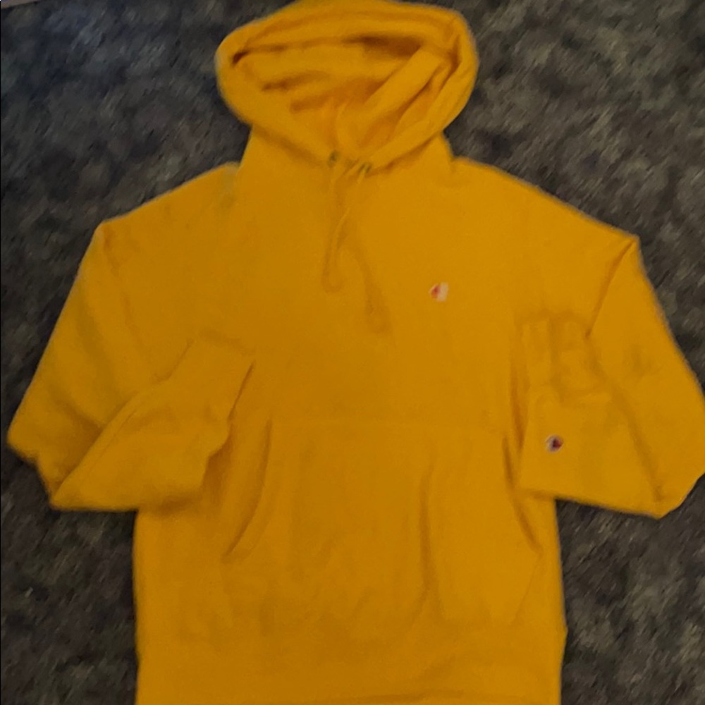 yellow champion hoodie